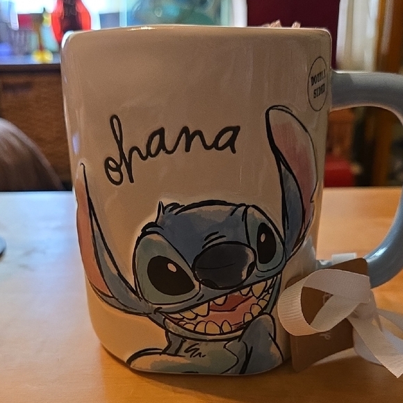 Disney Other - RAE DUNN Blue and White Stitch Ohana Mug